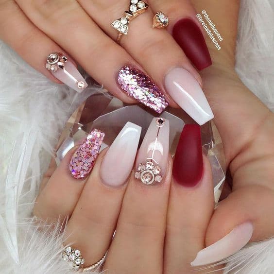 Close-up of custom nail set